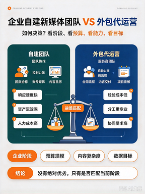 企业自建新媒体团队 VS 外包代运营,如何决策